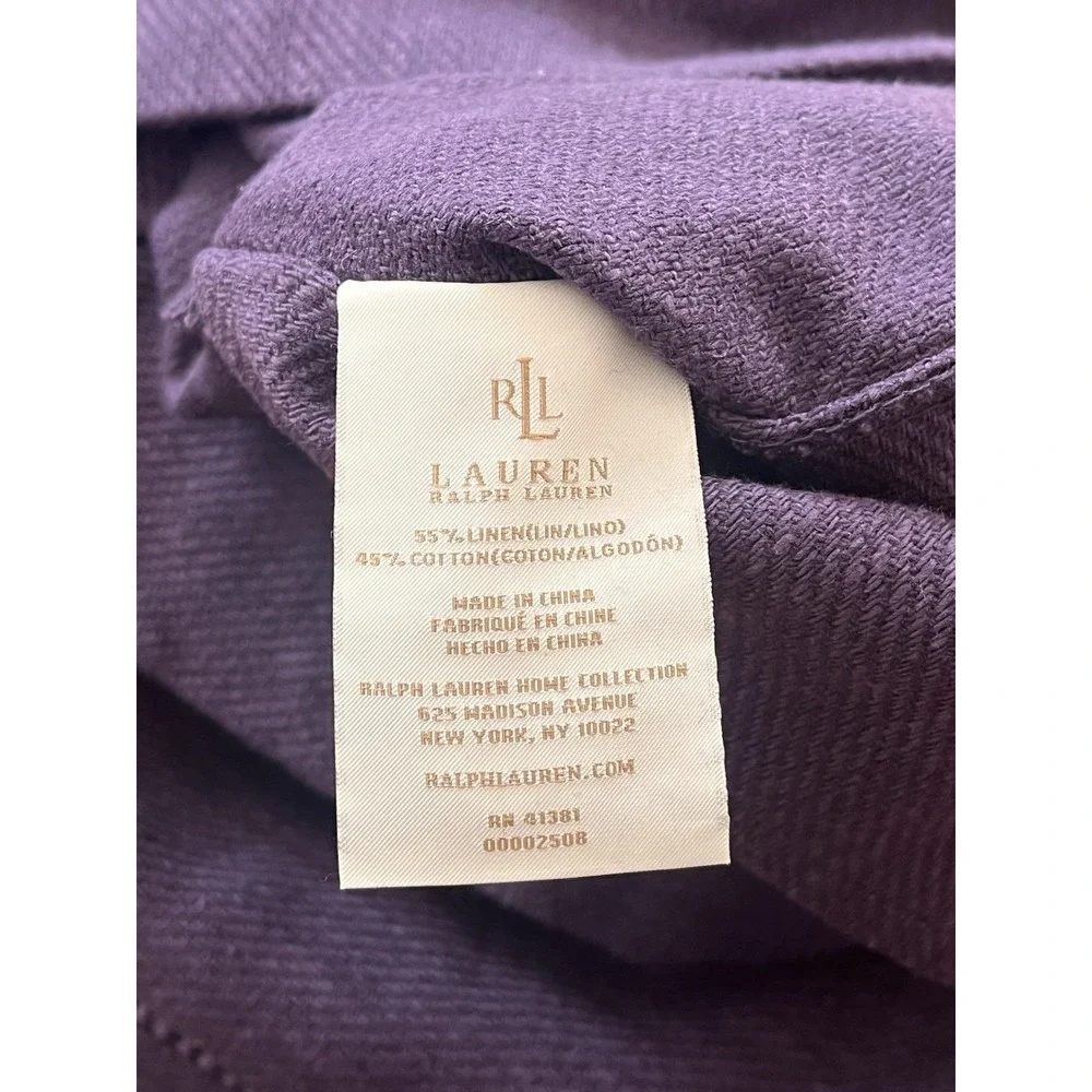 Ralph Lauren Surrey Garden Purple‎ Euro Sham Plum Hemstitch Linen Cotton 26x26